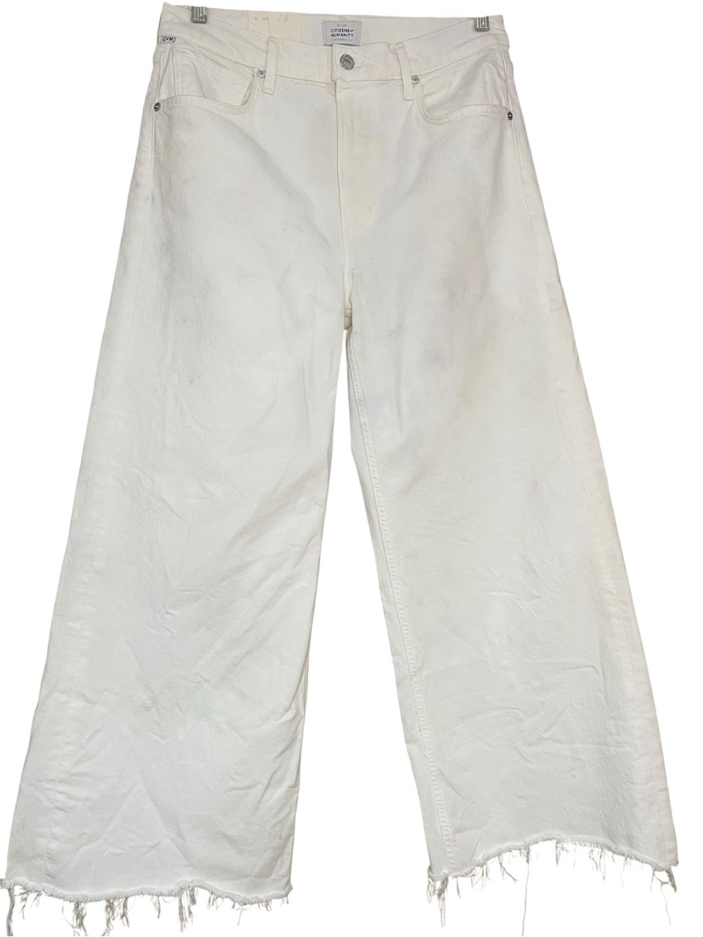 Citizens of Humanity Lyra Hi-Rise Cropped Wide Leg Jeans White